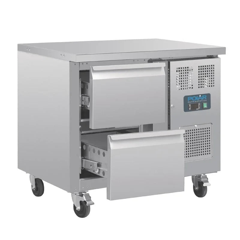 Table réfrigérée GN Polar Série U avec 2 tiroirs 124L