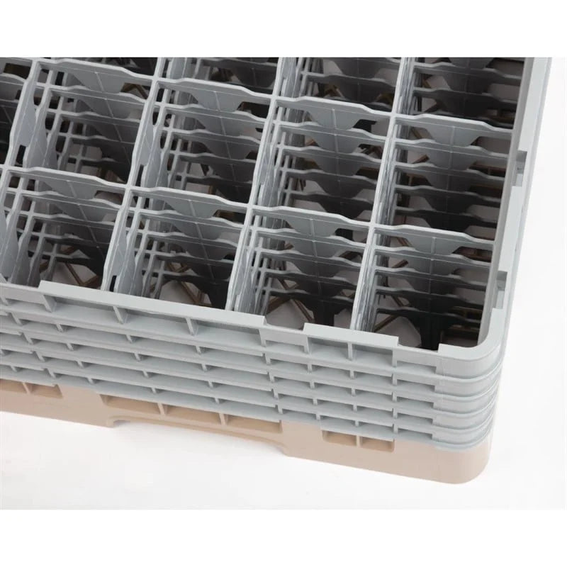 Cambro Panier lave-verres beige à 25 compartiments hauteur max. des verres 25,7 cm