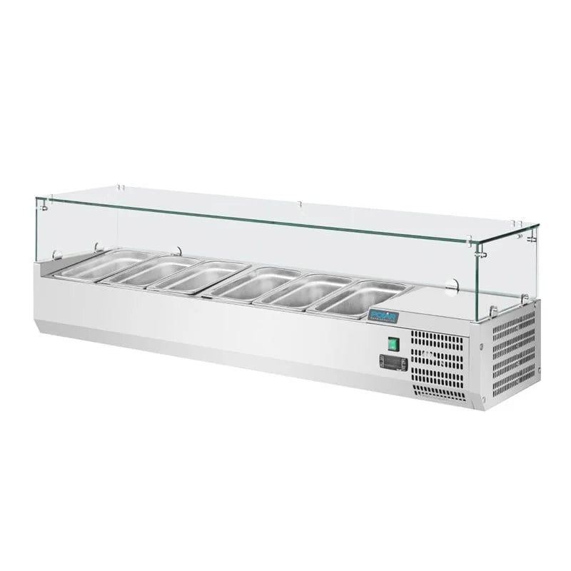 Polar Série G Vitrine réfrigérée à poser pour 5 x GN1/3 et 1 x GN1/2