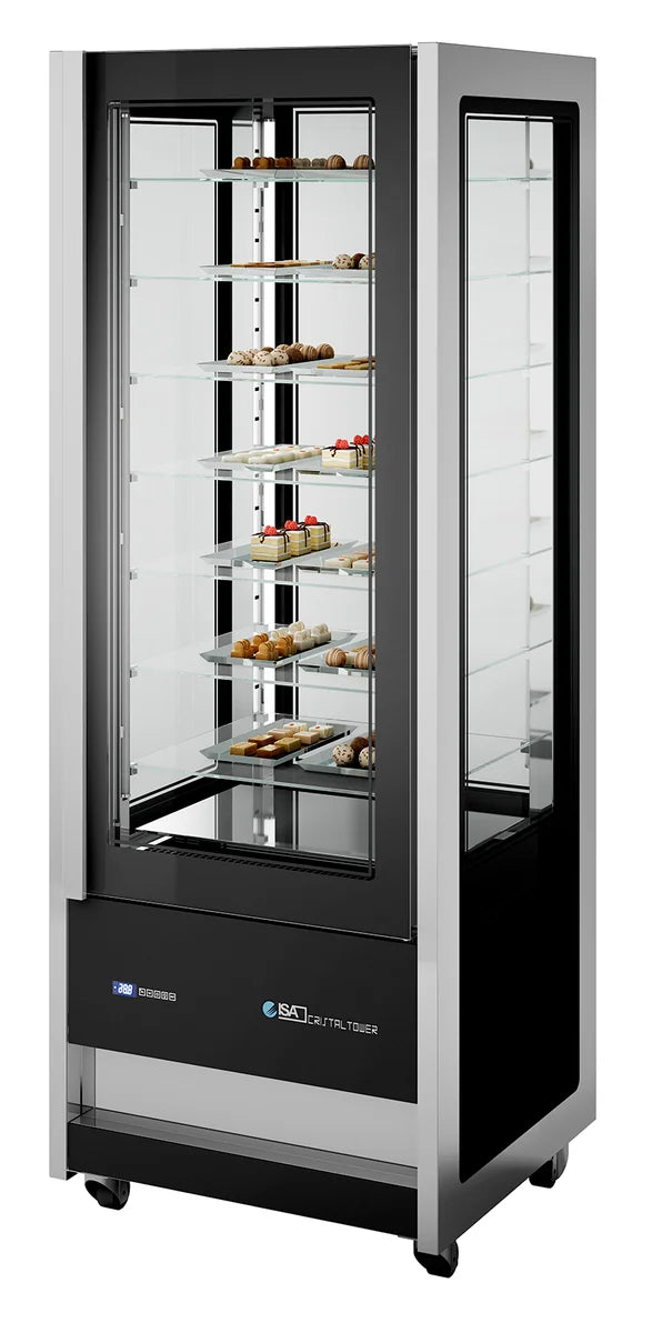 ISA Panorama-Kühlvitrine CRISTAL TOWER 750 RV TN BLACK