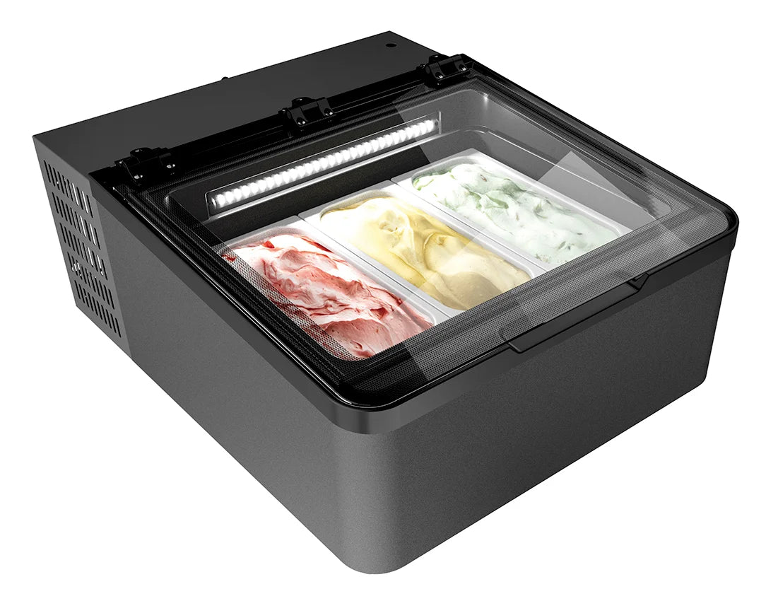 Nordcap Auftisch-Eisvitrine MINI CREAM 3V LED GRAU