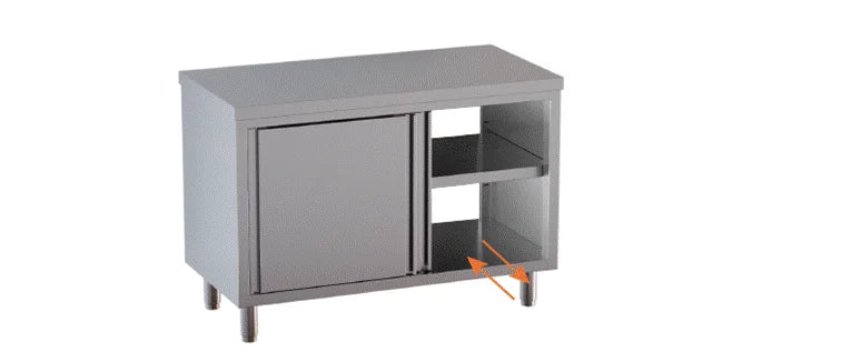Edelstahl Durchreicheschrank ECO 16x7 mit Schiebetüren