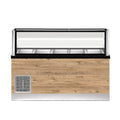 TOP LINE Salattheke 5x 1/1GN mit Umluft-Oberflächenkühlung, 181x88x134cm, schwarzer Granit, LED Beleuchtung