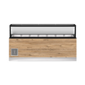 CLASSIC LINE Comptoir à salades 7x 1/1 GN, 256x88x134 cm, granit noir, éclairage LED