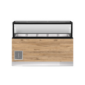 CLASSIC LINE Salattheke 5x 1/1GN, 180x88x134cm, schwarzer Granit, LED Beleuchtung