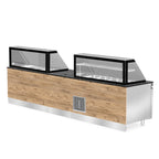 CLASSIC LINE Bain-Marie 4x 1/1GN, 150x88x134cm, schwarzer Granit, LED Beleuchtung