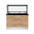 PRO LINE Bain-Marie 3x 1/1GN, 110x88x134cm, schwarzer Granit, LED Beleuchtung