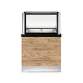 PRO LINE Bain-Marie 2x 1/1GN, 80x88x134 cm, granit noir, éclairage LED