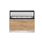 CLASSIC LINE Bain-Marie 4x 1/1GN, 150x88x134cm, schwarzer Granit, LED Beleuchtung