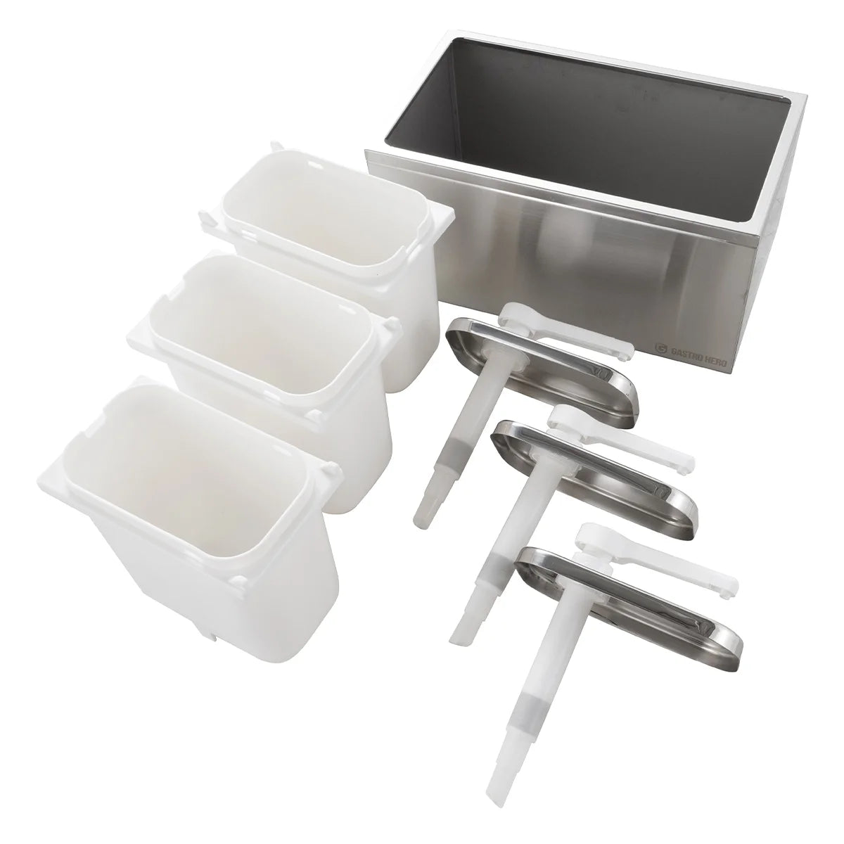 Saucenspender - 3 x 2 Liter - Dosierpumpe PP