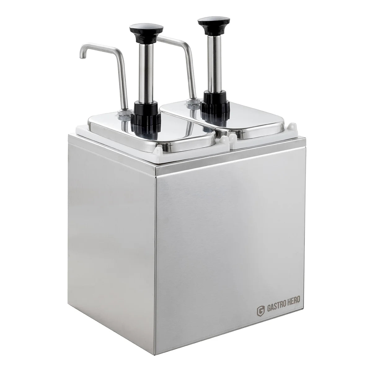 Distributeur de sauces - 2 x 3 litres - Pompe doseuse en acier inoxydable