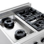 Cuisinière à gaz ECO avec soubassement ouvert - 28,8 kW - 4 brûleurs