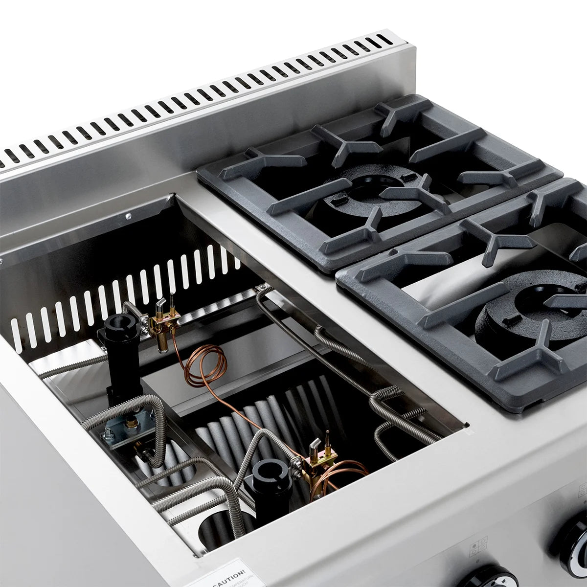 Cuisinière à gaz ECO avec soubassement ouvert - 28,8 kW - 4 brûleurs