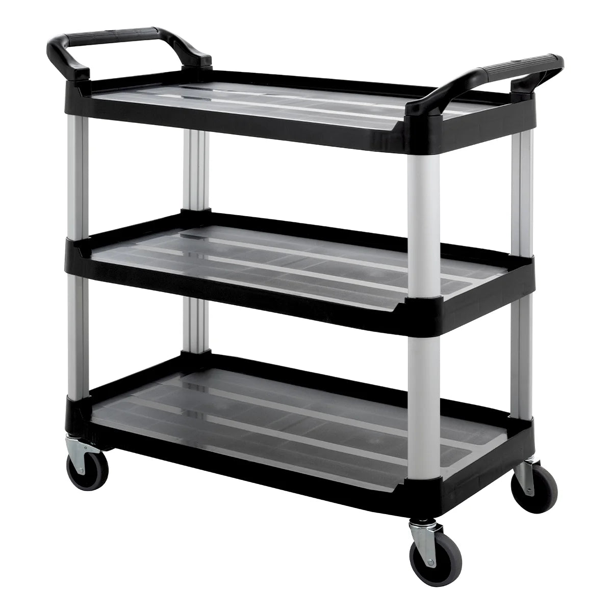 Servierwagen Polypropylen Groß mit Rollen, 3 Ebenen, 102 x 50 x 96 cm