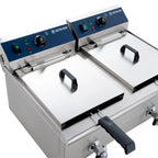 Friteuse électrique double ECO 13+13 litres avec robinet de vidange, 2x 5000 W, 400 V