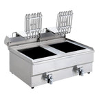 Friteuse électrique double ECO 13+13 litres avec robinet de vidange, 2x 5000 W, 400 V
