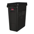 Poubelle Rubbermaid Slim Jim avec fentes d’aération noire 60L