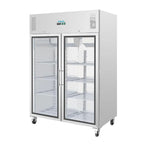 Armoire réfrigérée professionnelle Polar série G 2 portes 1200 litres avec portes vitrées