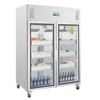 Armoire réfrigérée professionnelle Polar série G 2 portes 1200 litres avec portes vitrées