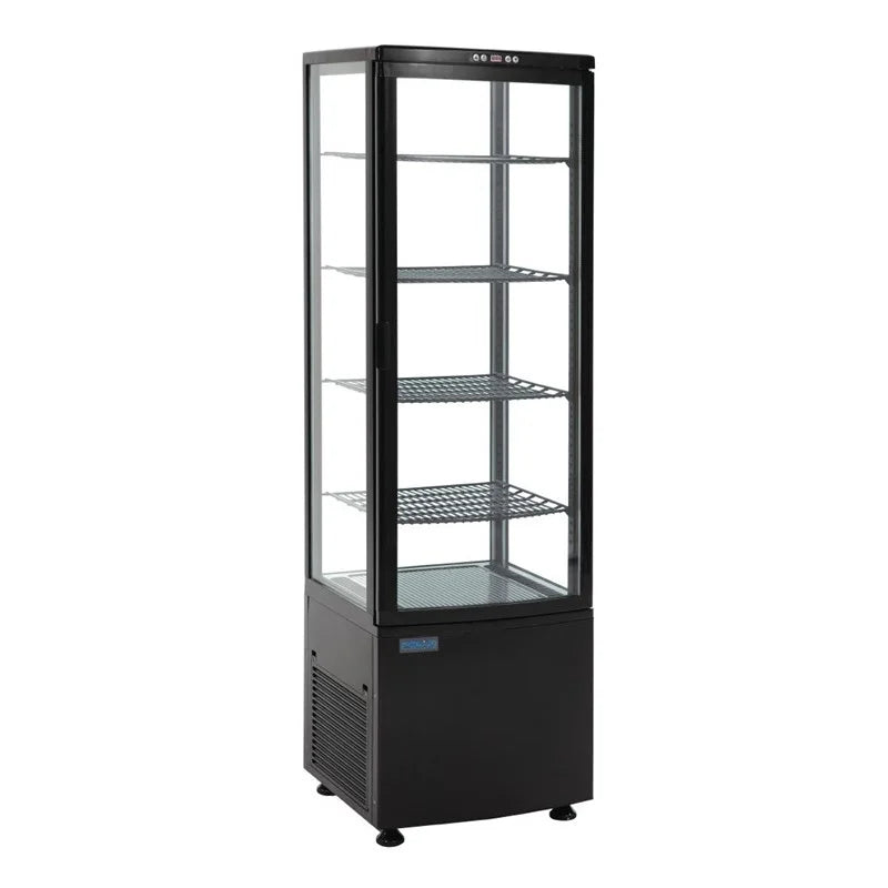 Polar C-Serie Standkühlvitrine 235 Liter mit gebogener Tür, schwarz