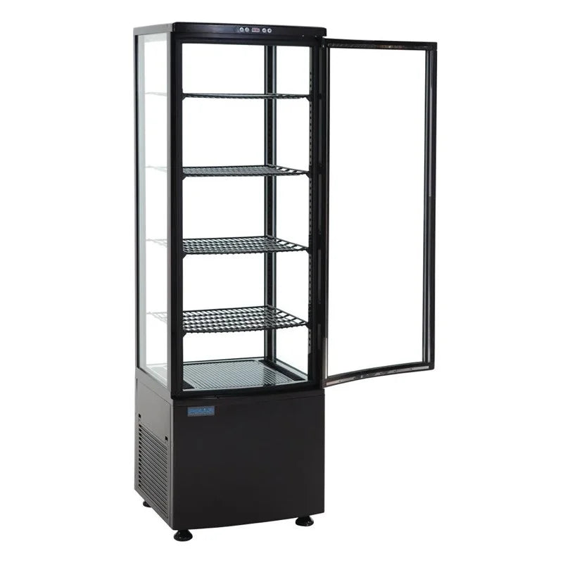 Polar C-Serie Standkühlvitrine 235 Liter mit gebogener Tür, schwarz