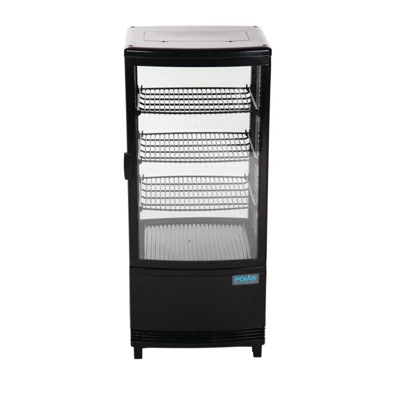 Polar C-Serie Tischkühlvitrine 86 Liter mit gebogener Tür, schwarz