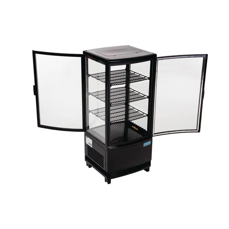 Polar C-Serie Tischkühlvitrine 86 Liter mit gebogener Tür, schwarz