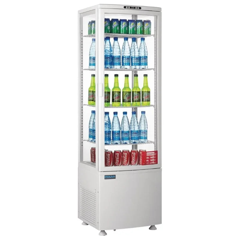 Polar C-Serie Standkühlvitrine 235 Liter mit gebogener Tür, weiß