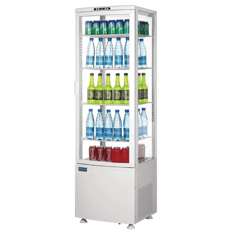 Polar C-Serie Standkühlvitrine 235 Liter mit gebogener Tür, weiß