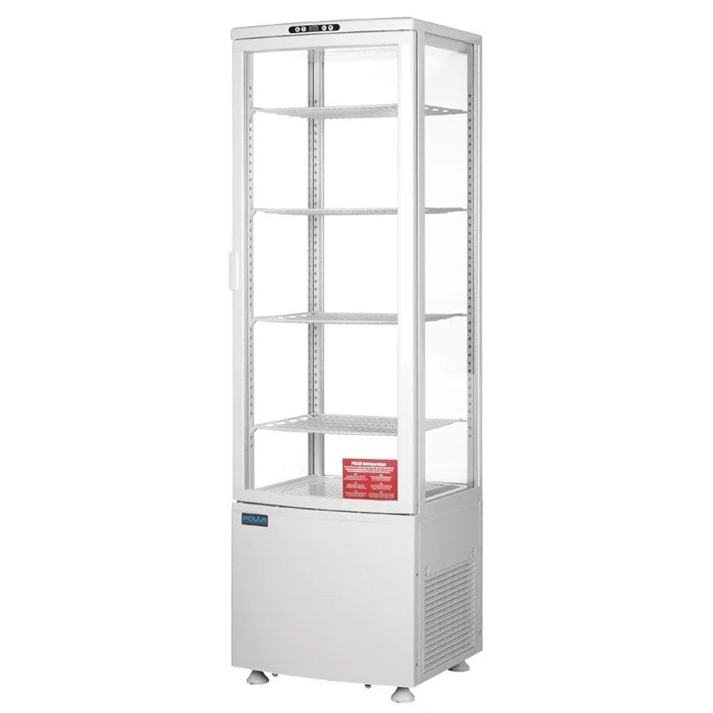 Polar C-Serie Standkühlvitrine 235 Liter mit gebogener Tür, weiß