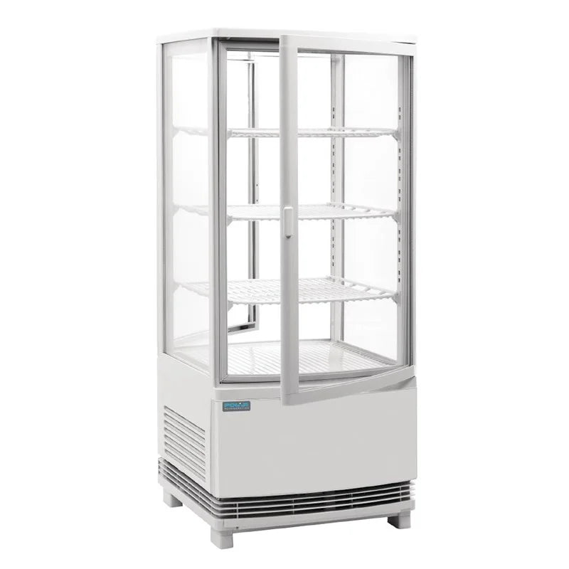 Polar C-Serie Tischkühlvitrine 86 Liter mit gebogener Tür, weiß