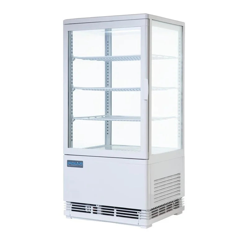 Polar C-Serie Tischkühlvitrine 86 Liter mit gebogener Tür, weiß