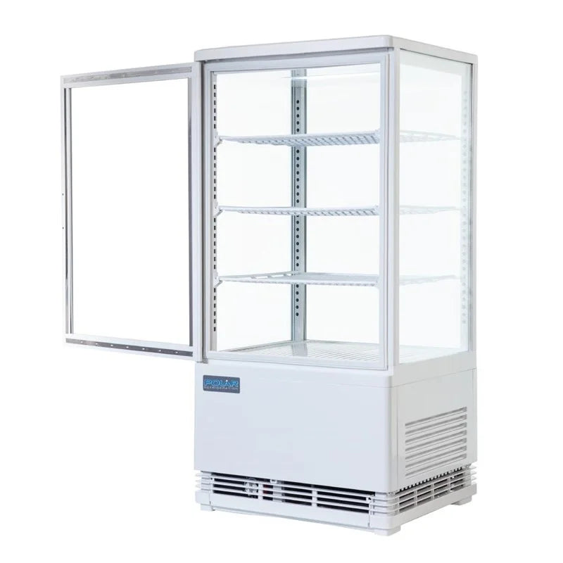 Polar C-Serie Tischkühlvitrine 86 Liter mit gebogener Tür, weiß