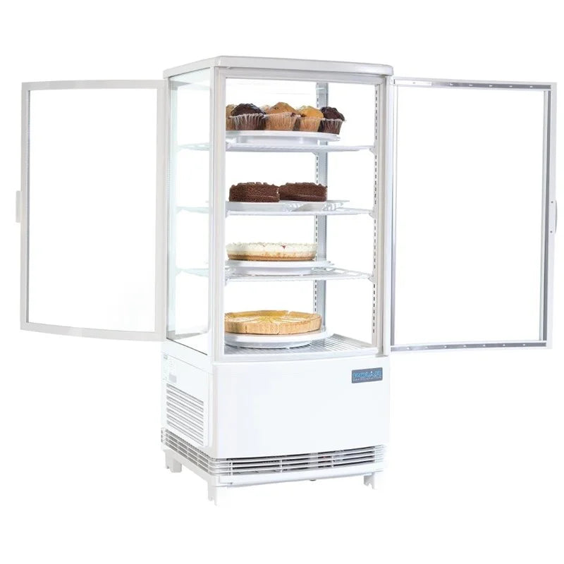 Polar C-Serie Tischkühlvitrine 86 Liter mit gebogener Tür, weiß