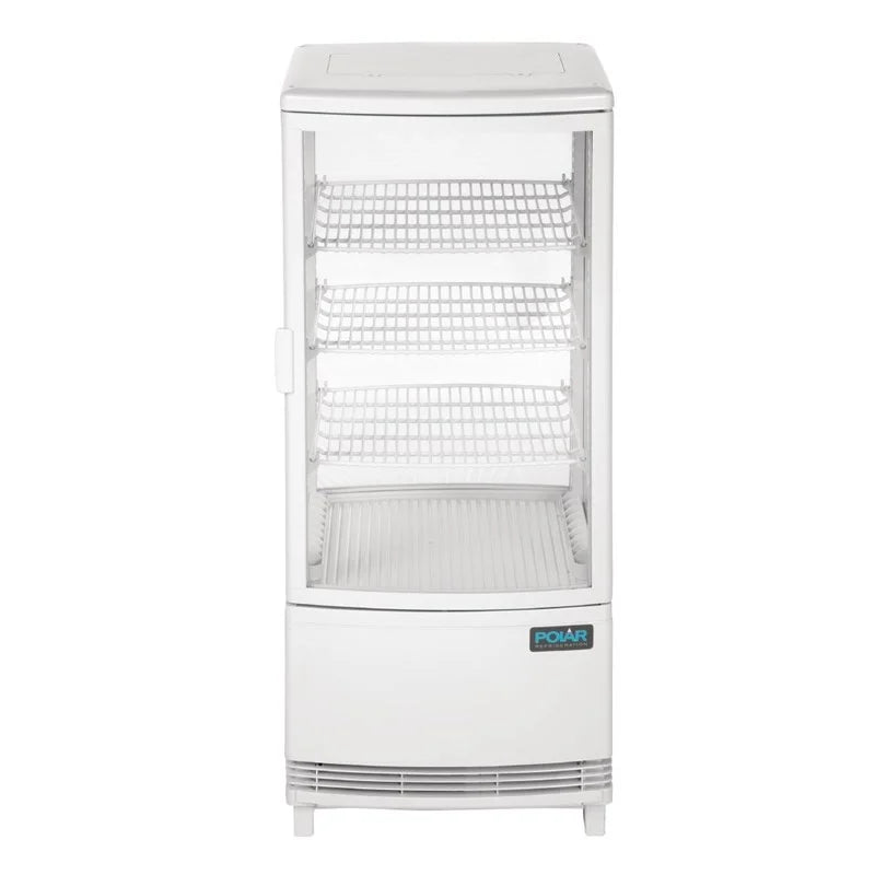 Polar C-Serie Tischkühlvitrine 86 Liter mit gebogener Tür, weiß