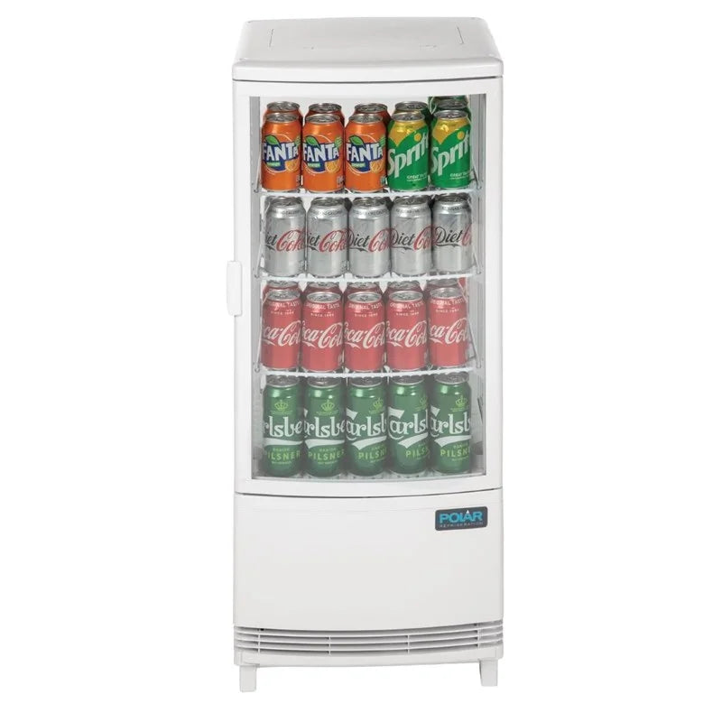 Polar C-Serie Tischkühlvitrine 86 Liter mit gebogener Tür, weiß