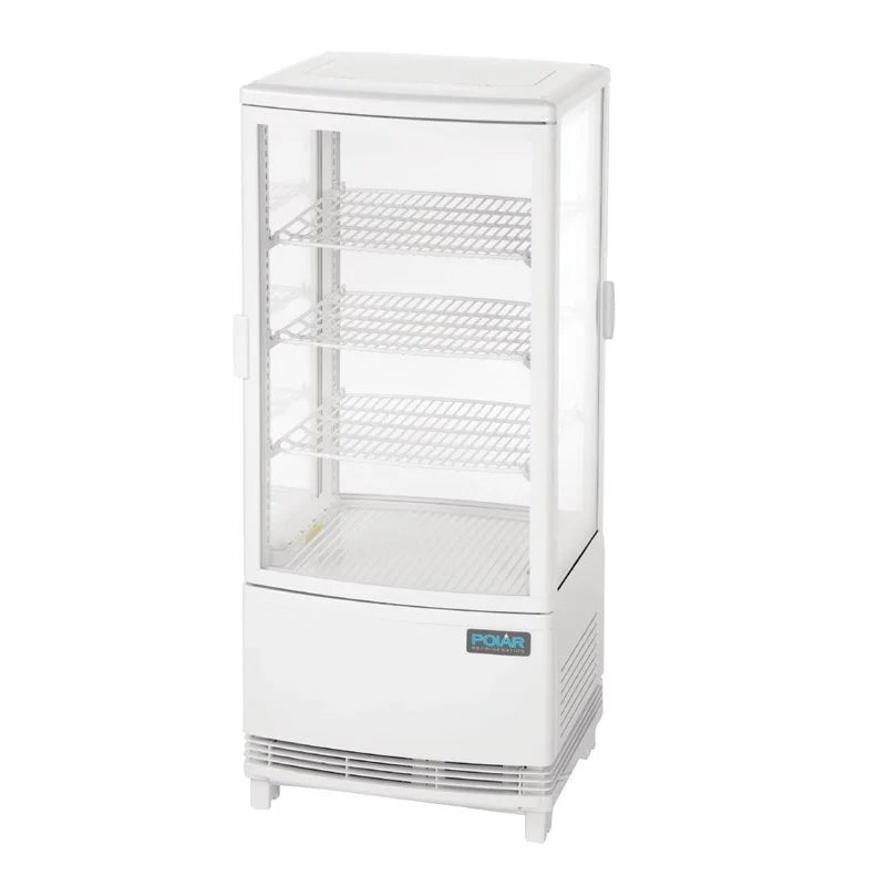 Polar C-Serie Tischkühlvitrine 86 Liter mit gebogener Tür, weiß