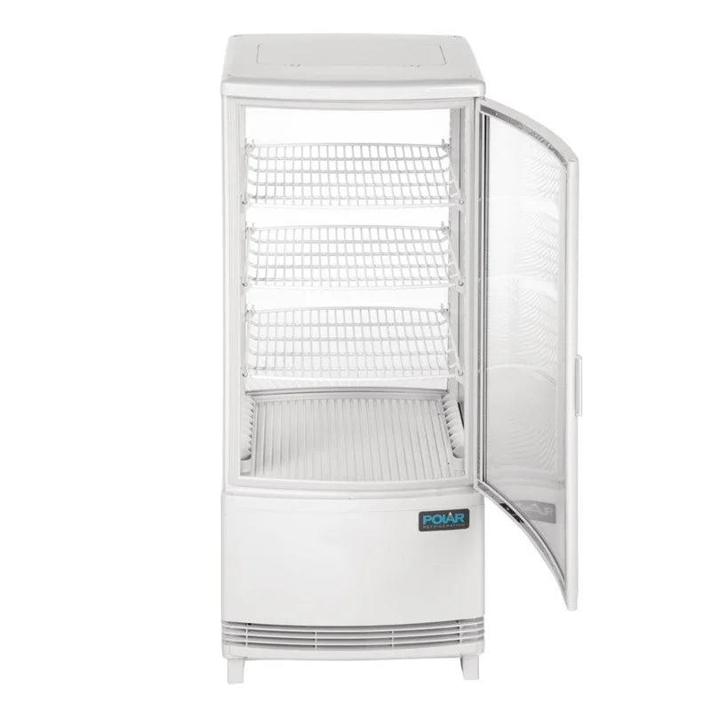 Polar C-Serie Tischkühlvitrine 86 Liter mit gebogener Tür, weiß