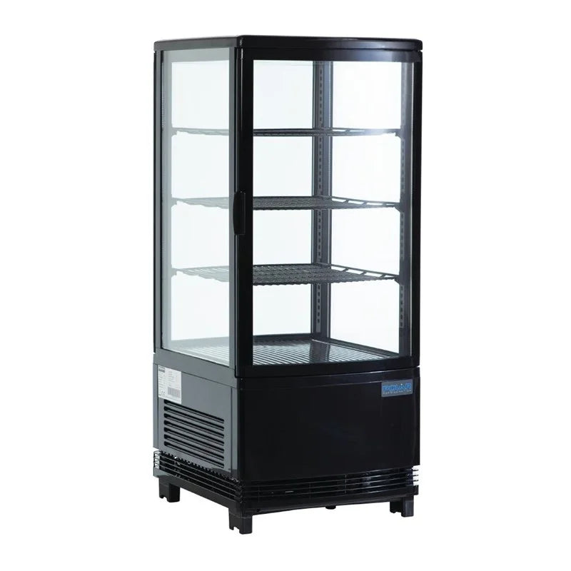 Polar C-Serie Tischkühlvitrine 68 Liter mit gebogener Tür, schwarz
