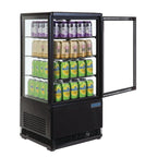 Polar C-Serie Tischkühlvitrine 68 Liter mit gebogener Tür, schwarz