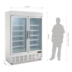 Armoire de congélation Polar Série G 920 Litres avec porte vitrée, blanc