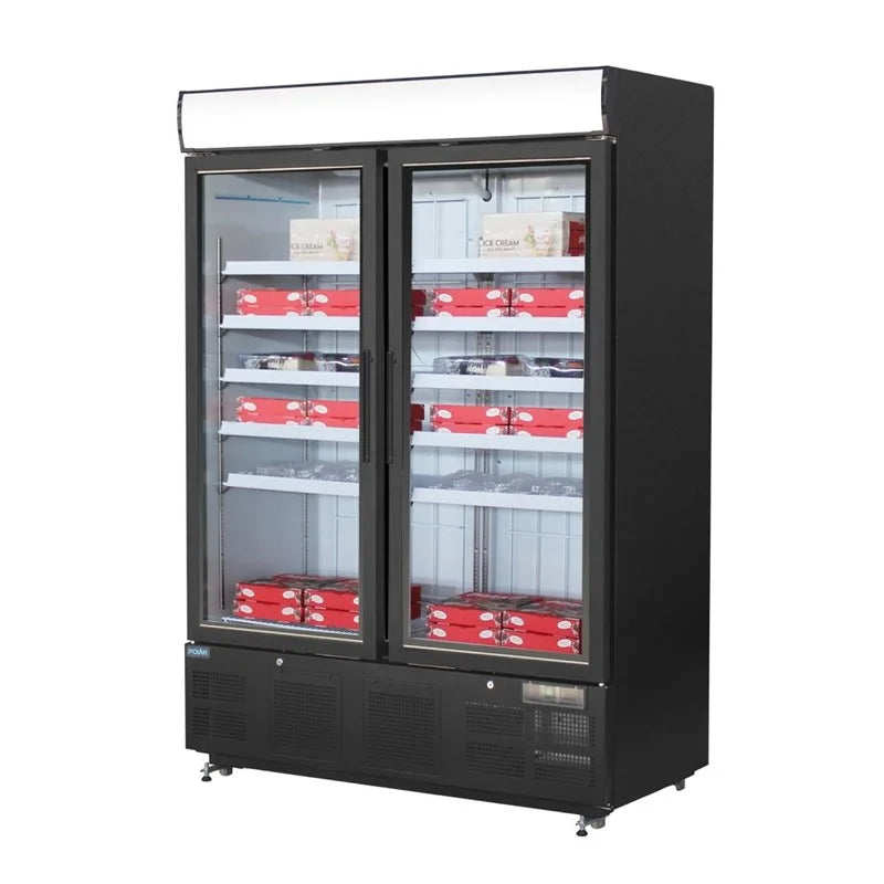 Polar G-Serie Gefrierschrank 920 Liter mit Glastür, schwarz