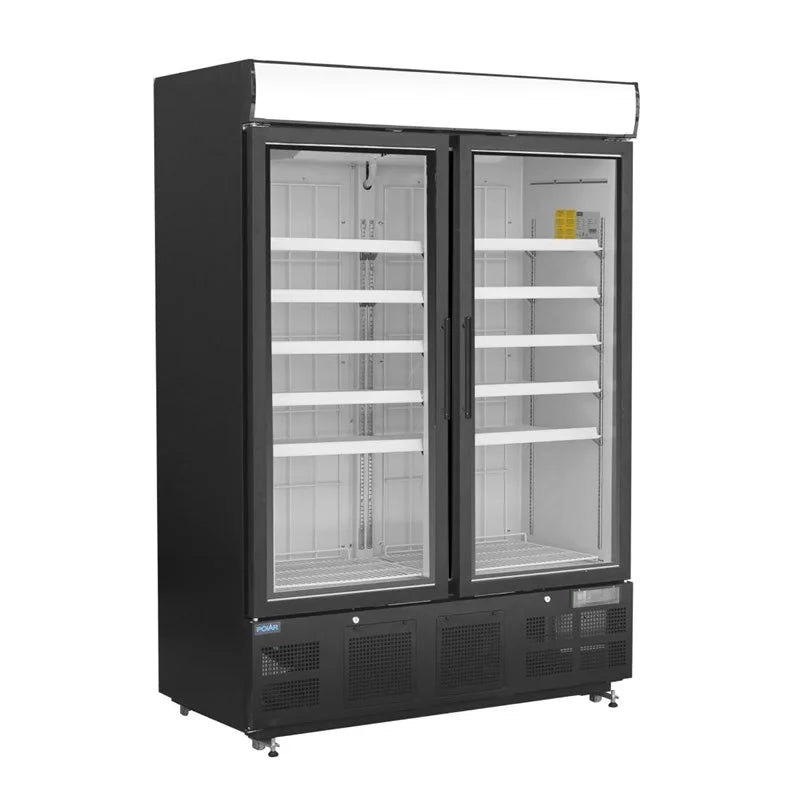 Polar G-Serie Gefrierschrank 920 Liter mit Glastür, schwarz