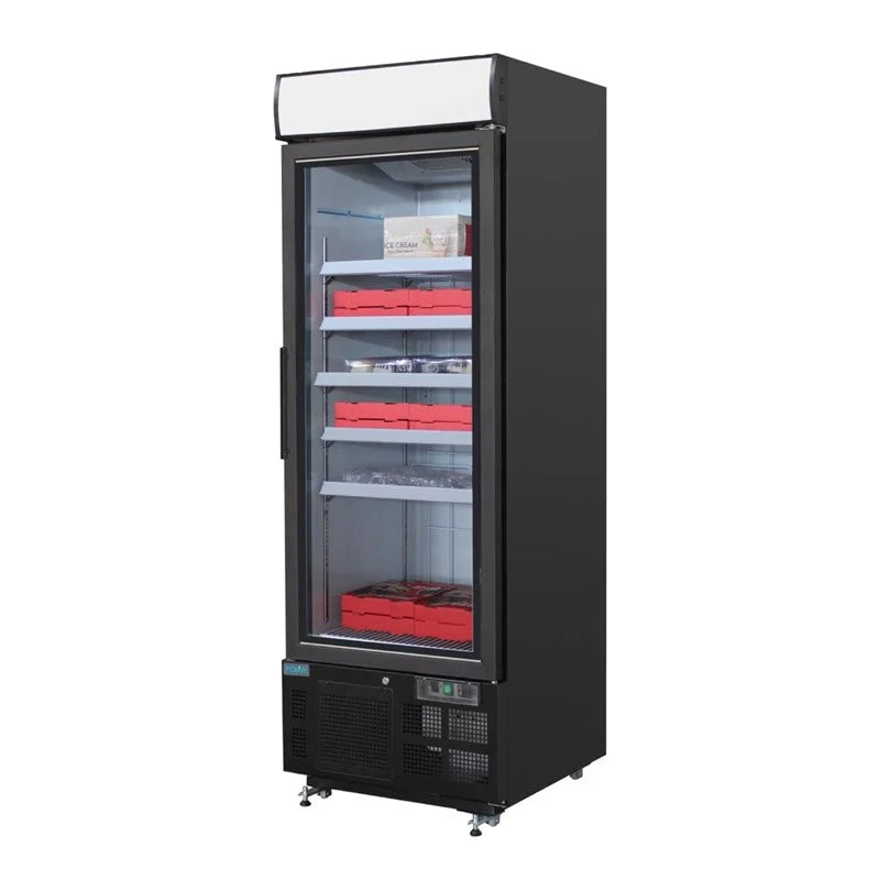 Polar G-Serie Gefrierschrank 412 Liter mit Glastür, schwarz