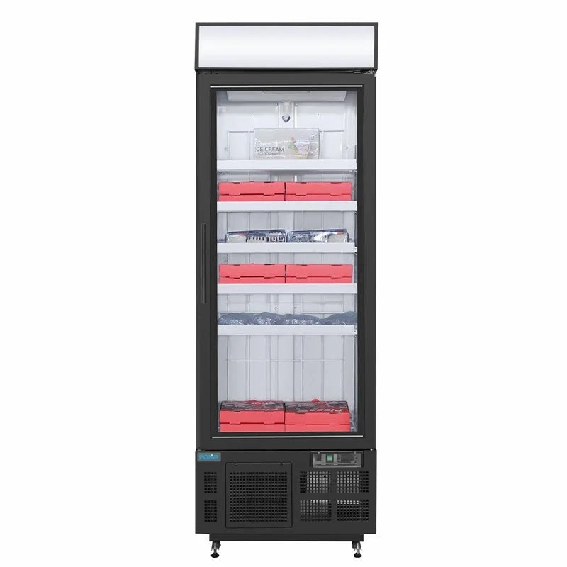 Polar G-Serie Gefrierschrank 412 Liter mit Glastür, schwarz