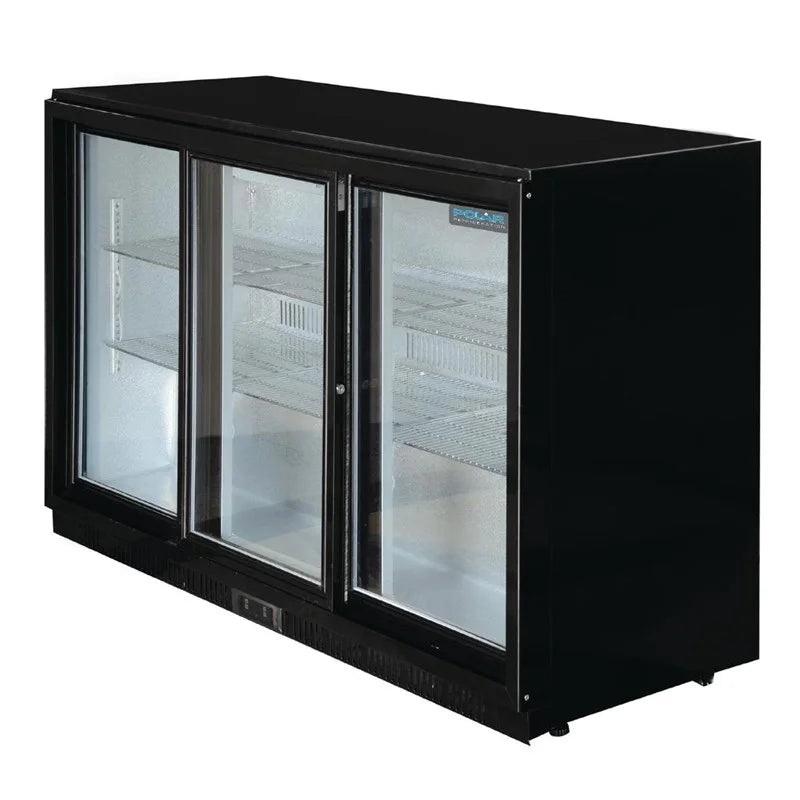 Polar G-Serie Barkühlschrank mit 3 Schiebetüren 330 Liter