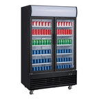 Armoire à boissons Polar G-Series 950 Litres avec 2 portes battantes, noir