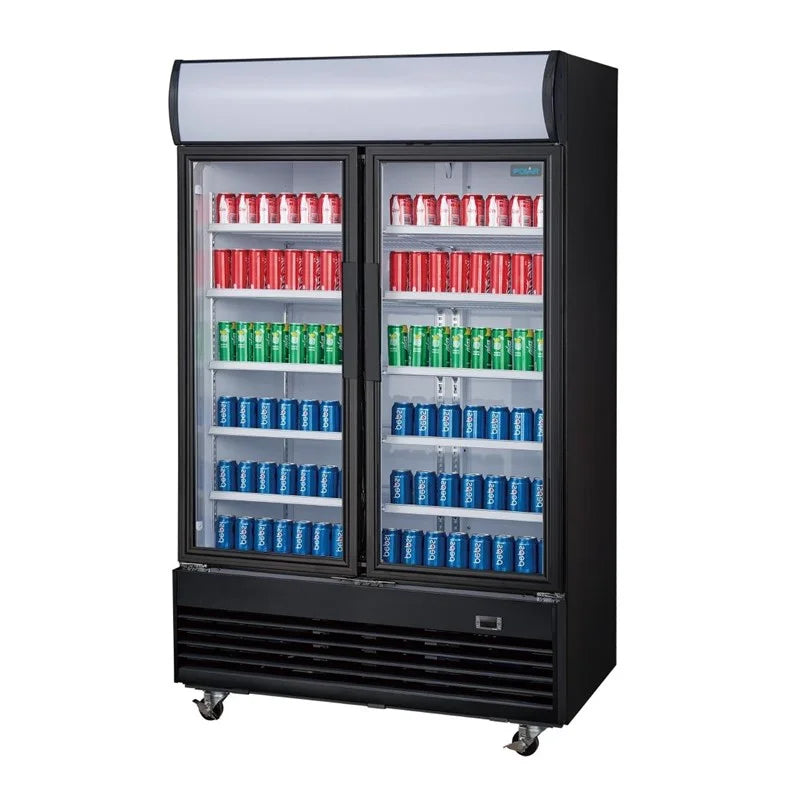 Armoire à boissons Polar G-Series 950 Litres avec 2 portes battantes, noir