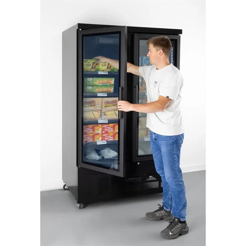 Polar G-Serie Gefrierschrank 744 Liter mit Glastür, 2-türig, schwarz