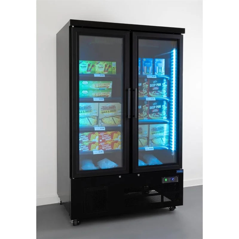 Polar G-Serie Gefrierschrank 744 Liter mit Glastür, 2-türig, schwarz